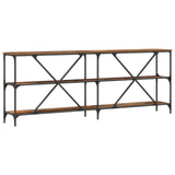 ZNTS Console Table Old Wood 200x30x75 cm Engineered Wood and Steel 863445