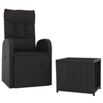 ZNTS 2 Piece Garden Lounge Set Black Poly Rattan&Steel 3157673