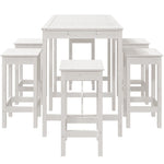 7 Piece Garden Bar Set White Solid Wood Pine 3154756