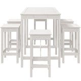 7 Piece Garden Bar Set White Solid Wood Pine 3154756