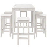 7 Piece Garden Bar Set White Solid Wood Pine 3154756
