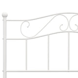 Bed Frame White Metal Double Durable Bed Frame Rectangular 284519