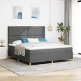 Box Spring Bed with Headboard Dark grey 180 x 200 cm Fabric 3339715