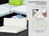 4-Seater Rattan Sofa Set Set Garden Outdoor Sectional Sofa Coffee Table Metal Frame w/Cushion T3398P315933