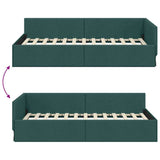 Corner Bed Frame Dark Green 80 cm x 200 cm Velvet 42016031