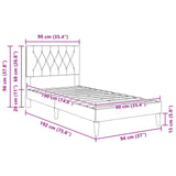 Bed Frame with Headboard Light Grey 90 x 190 cm Velvet 42027691