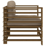 Garden Chairs with Cushions 2 pcs Honey Brown Solid Wood Pine 825677