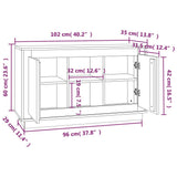 Sideboard Brown Oak 102x35x60 cm Engineered Wood 831884