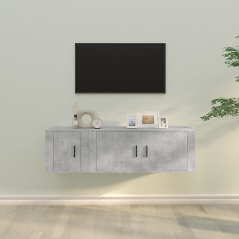 2 Piece TV Cabinet Set Concrete Grey Engineered Wood 3188426