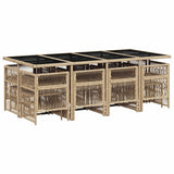 13 Piece Garden Dining Set with Cushions Mix Beige Poly Rattan 3210984