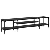 TV Cabinet Black Oak 201 x 35 x 45 cm Engineered Wood and Iron 881309