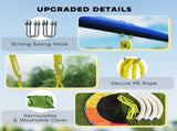 4-in-1 Kids Swing Set with Saucer Swing, Basketball Hoop and Football Goal, Outdoor Playground T3398P553239