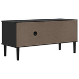 TV Cabinet SENJA Rattan Look Black 106x40x49cm Solid Wood Pine 358042