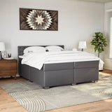 Box Spring Bed with Mattress Grey 200x200 cm Faux Leather 3286138