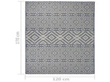 Outdoor Flatweave Rug 120x170 cm Blue Stripes 340837