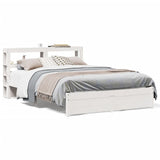 Bed Frame with Headboard without Mattress White 150x200 cm King Size 3305998