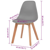 Dining Chairs 6 pcs Grey Plastic 244776