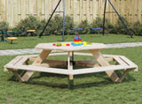 Picnic Table for 6 Kids with Benches Hexagon Solid Wood Fir 4008993
