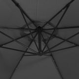 Cantilever Garden Parasol with LED Lights and Steel Pole 300 cm Anthracite 44521