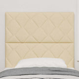 Fabric Headboard Geometric with Headboard Cream 90 cm Fabric 3337891