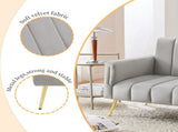 Modern Adjustable Velvet Sofa Bed with MultiPosition Backrest & Armrests, Metal Legs, Convertible N895P485351G