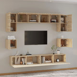 8 Piece TV Cabinet Set Sonoma Oak Engineered Wood 3114416