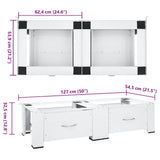 Double Washing and Drying Machine Pedestal with Drawers White 51195