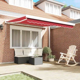 Retractable Awning Red 350 x 250 cm Fabric and Metal 3330441