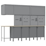 Work Cabinet Set with Drawer with Shelf 12 pcs Black and Grey 3321506