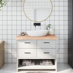Bathroom Countertop 100x50x cm Untreated Solid Wood 3156037