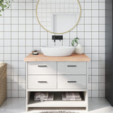 Bathroom Countertop 100x50x cm Untreated Solid Wood 3156037