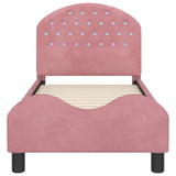 Toddler Bed Frame with Headboard Pink 70 x 140 cm Velvet 42011102