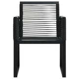 ZNTS 5 Piece Outdoor Dining Set PVC Rattan Black 3060215