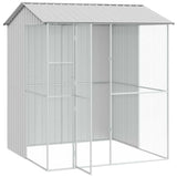 Bird Cage with Storage Grey 215 x 210 x 247 cm Galvanised Steel 3325175