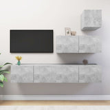 4 Piece TV Cabinet Set Concrete Grey Engineered Wood 3079156