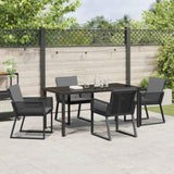 Garden Dining Set 5 pcs Black Powder-Coated Steel 3379320