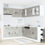 11 Piece Kitchen Cabinet Set Lucca Concrete Grey Engineered Wood 3314925