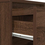 Bedside Cabinet with LED Lights Brown Oak 38x34x50 cm 861295