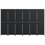 Room Divider 6 Panels Black Poly Rattan 365352