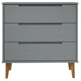Drawer Cabinet MOLDE Grey 80x40x80 cm Solid Wood Pine 350506