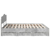 Bed Frame with Drawer Concrete Grey 180 x 200 cm Engineer Wood 3412980
