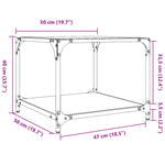 ZNTS Coffee Tables with Transparent Glass Top 2 pcs 50x50x40 cm Steel 845971