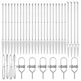 Ground Spike Fence Post 26 pcs Silver Powder-Coated Steel 3350209