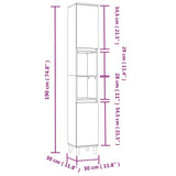 ZNTS 3 Piece Bathroom Cabinet Set Concrete Grey Engineered Wood 3185539