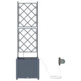 Garden Planter 2 pcs LiGht Grey 40 x 40 x 142 cm Plastic 42002895