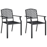 Garden Dining Set Anthracite Powder-Coated Steel 3 Piece Set 3187997