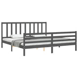 Bed Frame without Mattress Grey 200x200 cm Solid Wood Pine 3193878