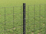 Welded Wire Fence 50 x 0.6 m PVC-Coated Steel Grey Mesh 3336143