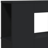LED Headboard Black 220x18.5x103.5 cm Engineered Wood 837373