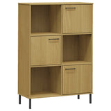 Bookcase with Metal Legs Brown 90x35x128.5 cm Solid Wood OSLO 351012